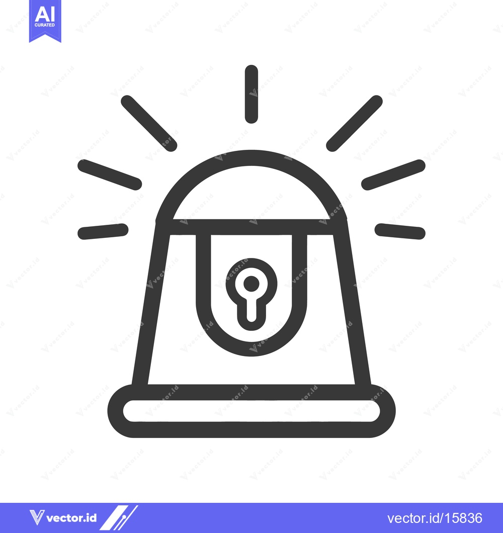 Premium Vector dari A graphic illustration depicting a warning siren and its light beams