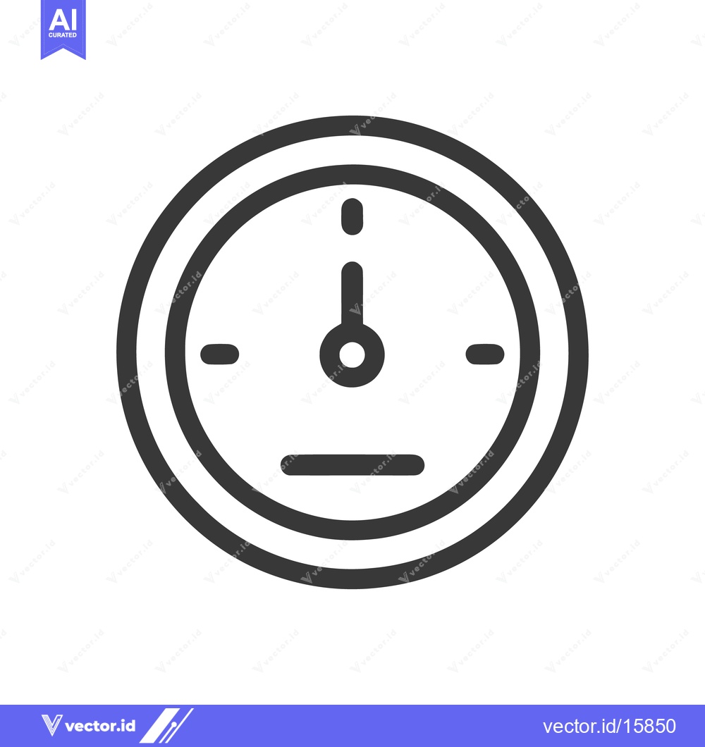 Premium Vector dari Minimalist Clock Icon: Simple Time Representation on White Background.