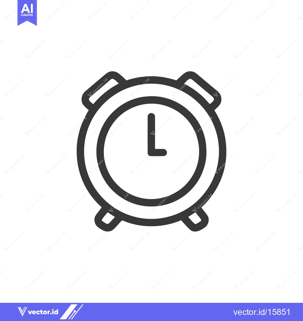 Premium Vector dari Simple, Minimalist Alarm Clock Icon, Vector Graphic