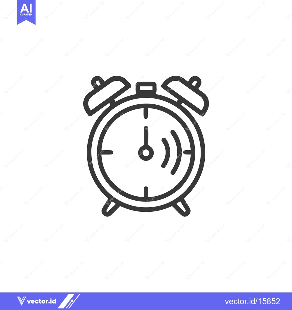 Premium Vector of Smart Alarm Clock Icon: Minimalist Line Art Design of a Wireless Alarm
