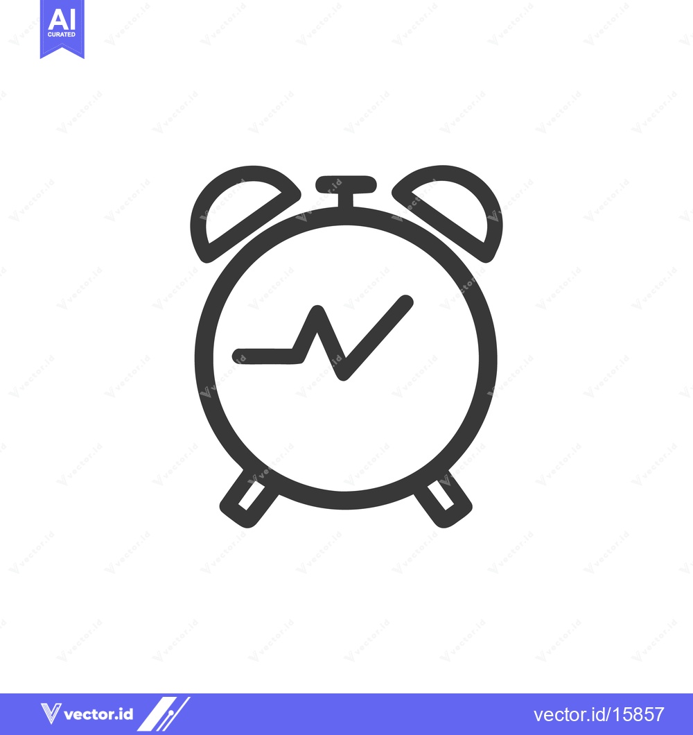 Premium Vector dari Alarm Clock Icon with Heartbeat Line, Time for Health Checkup
