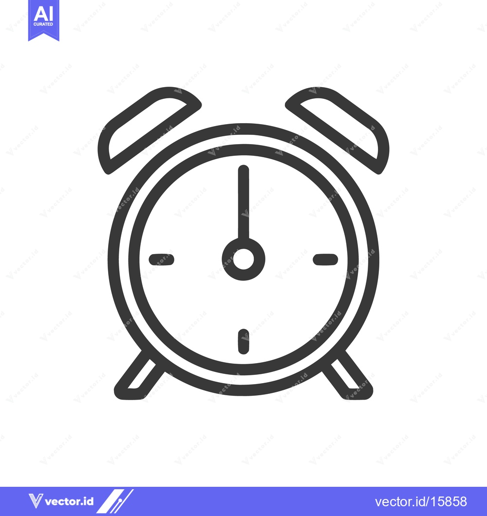 Premium Vector dari Simple, Minimalist Alarm Clock Icon in Outline Style