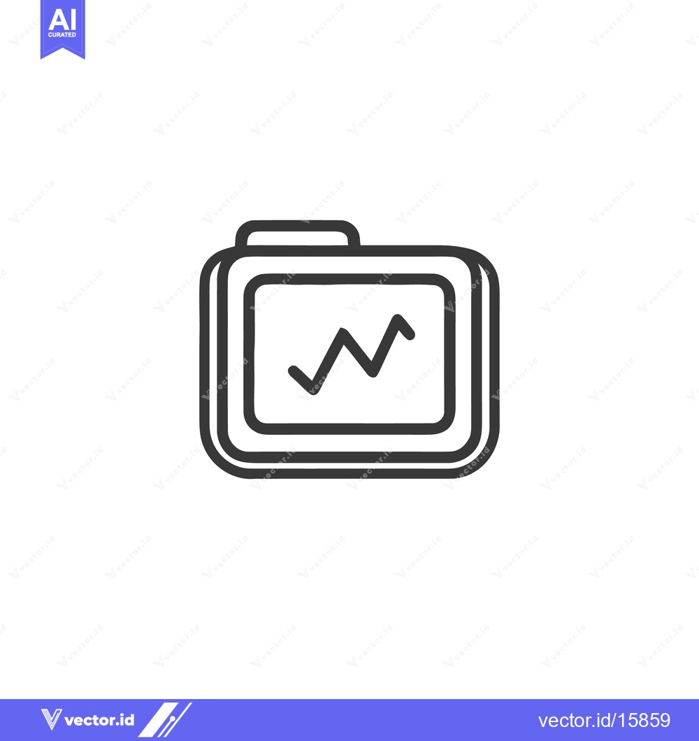 Premium Vector dari Minimalist Line Art Icon: Data Tracking Device Displaying Fluctuating