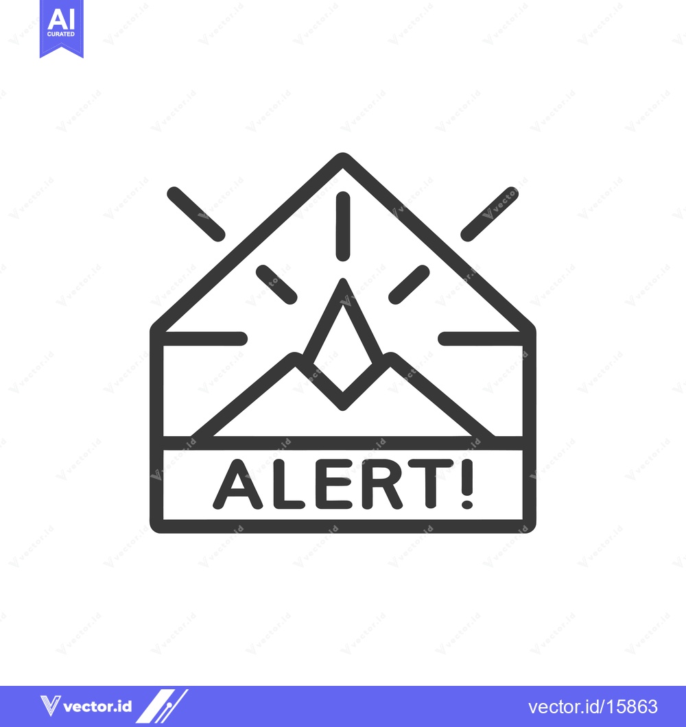 Premium Vector dari Alert icon with an exclamation mark and a sunburst effect