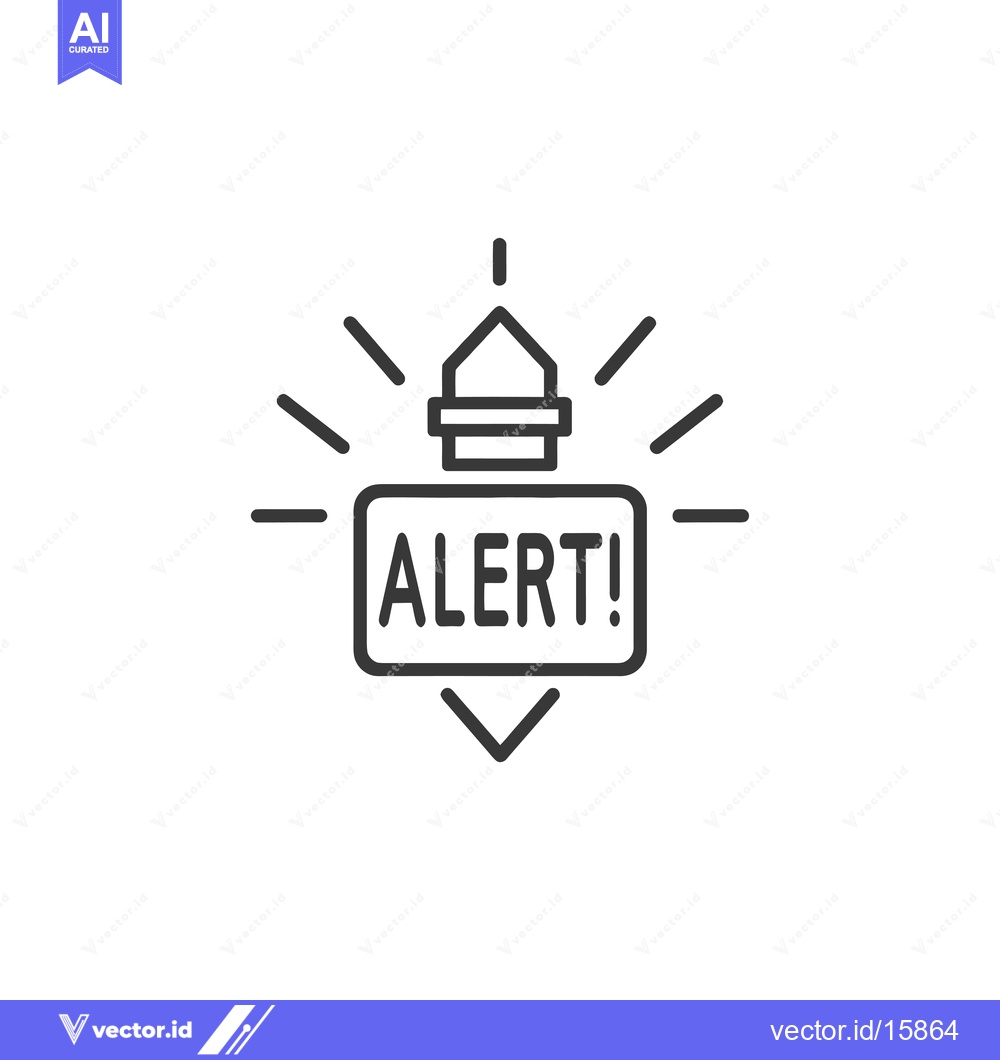 Premium Vector dari Alert Icon with Light and Speech Bubble