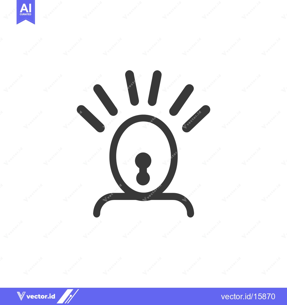 Premium Vector of A person icon with a lock head and radiant light rays