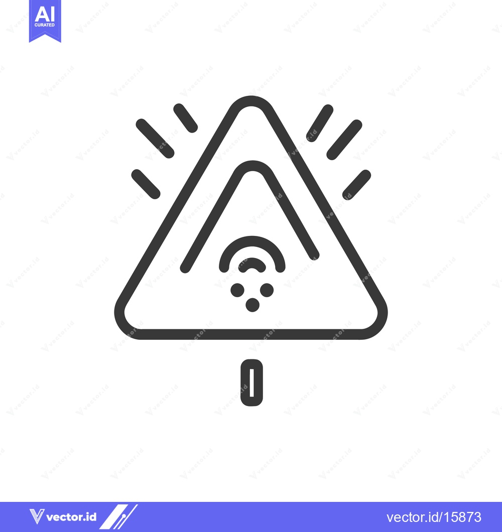 Premium Vector of A black triangular warning road sign with wireless symbol