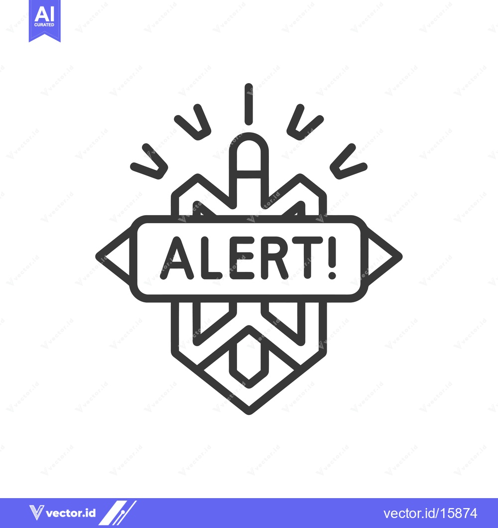 Premium Vector of Alert Sign with Exclamation Point and Geometric Shapes