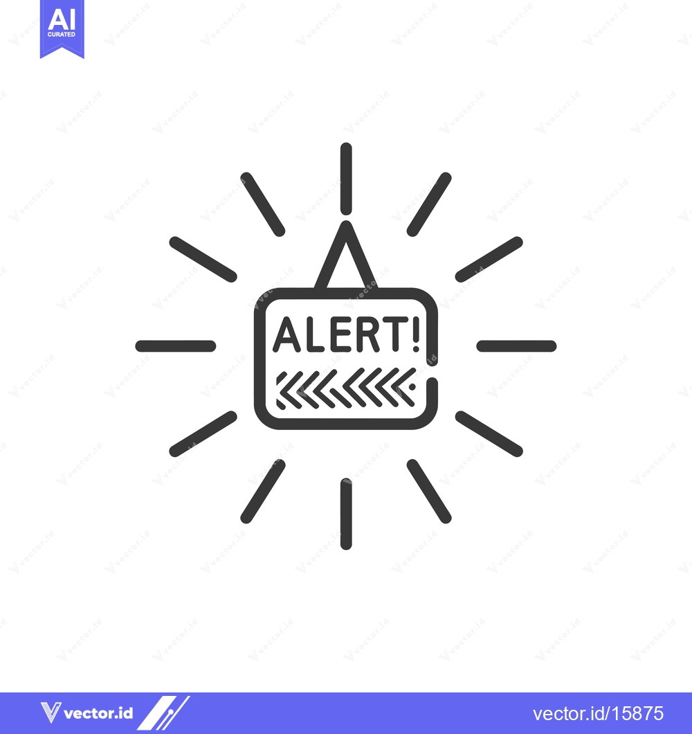 Premium Vector dari Alert Sign with Rays and Chevron Pattern