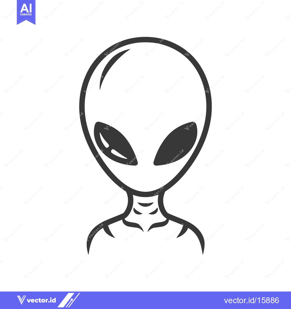 Premium Vector of An illustrative black and white image depicting an extraterrestrial be