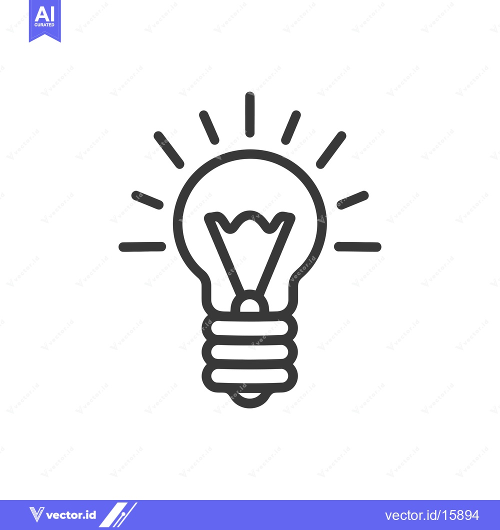 Premium Vector dari A Light Bulb Icon With Rays Representing Illumination