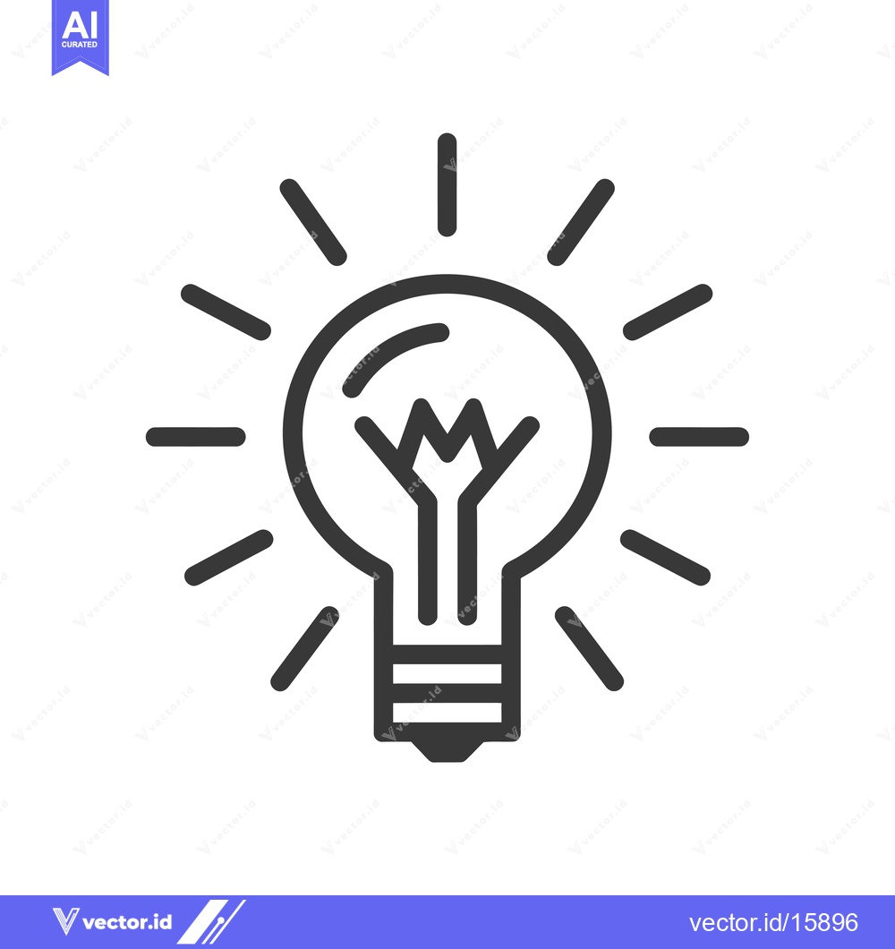 Premium Vector dari A Lightbulb with Radiating Rays, Representing an Idea or Inspiration