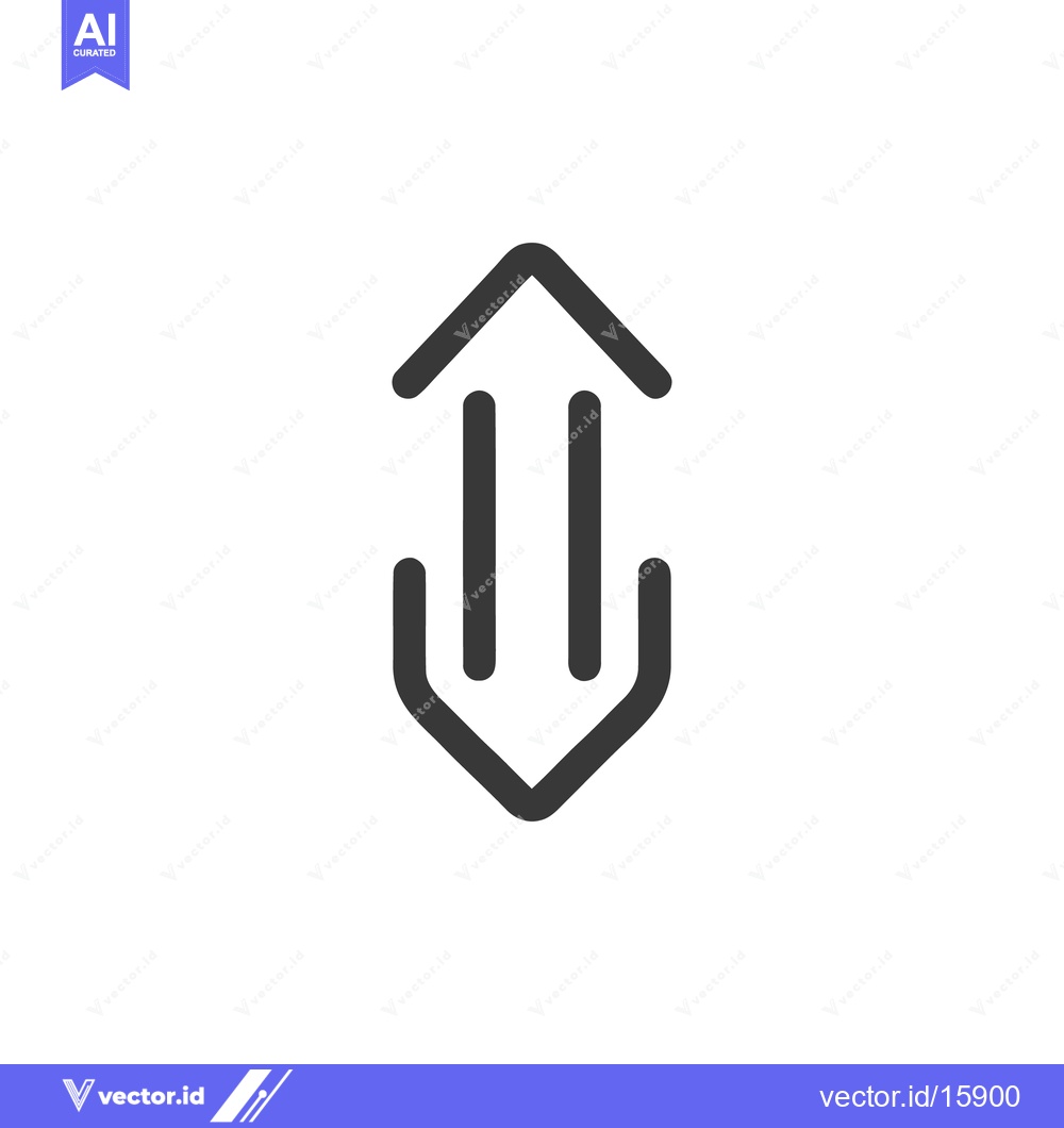 Premium Vector of Abstract Up and Down Arrow Icon, Minimalist Design on White Background