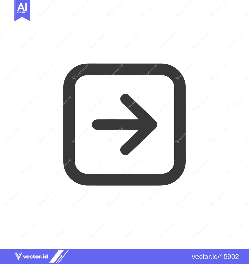 Premium Vector dari Modern Right Arrow Icon in Square: Direction, Progress, Navigation, Si