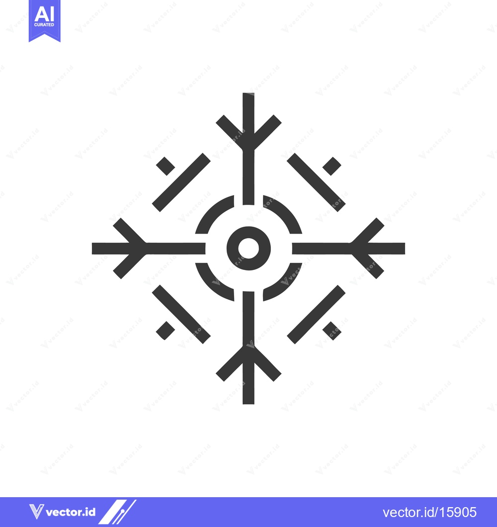 Premium Vector of Geometric Snowflake Icon: Minimalist Winter Symbol on White Background