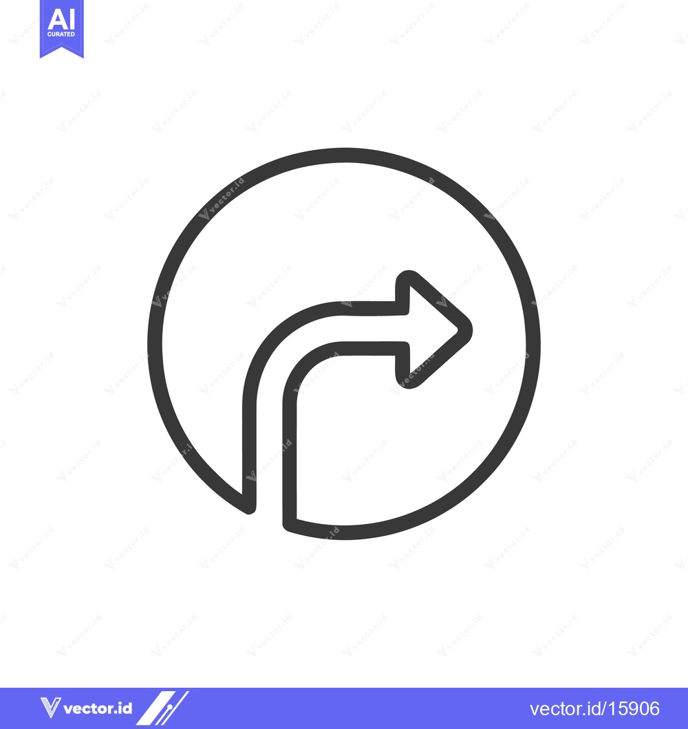 Premium Vector dari Simple, Clean, Circular Right-Curved Arrow Icon