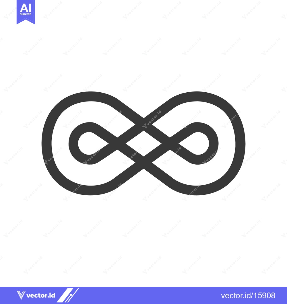 Premium Vector dari Double Infinity Loop: Minimalist Black and White Abstract Graphic Desi