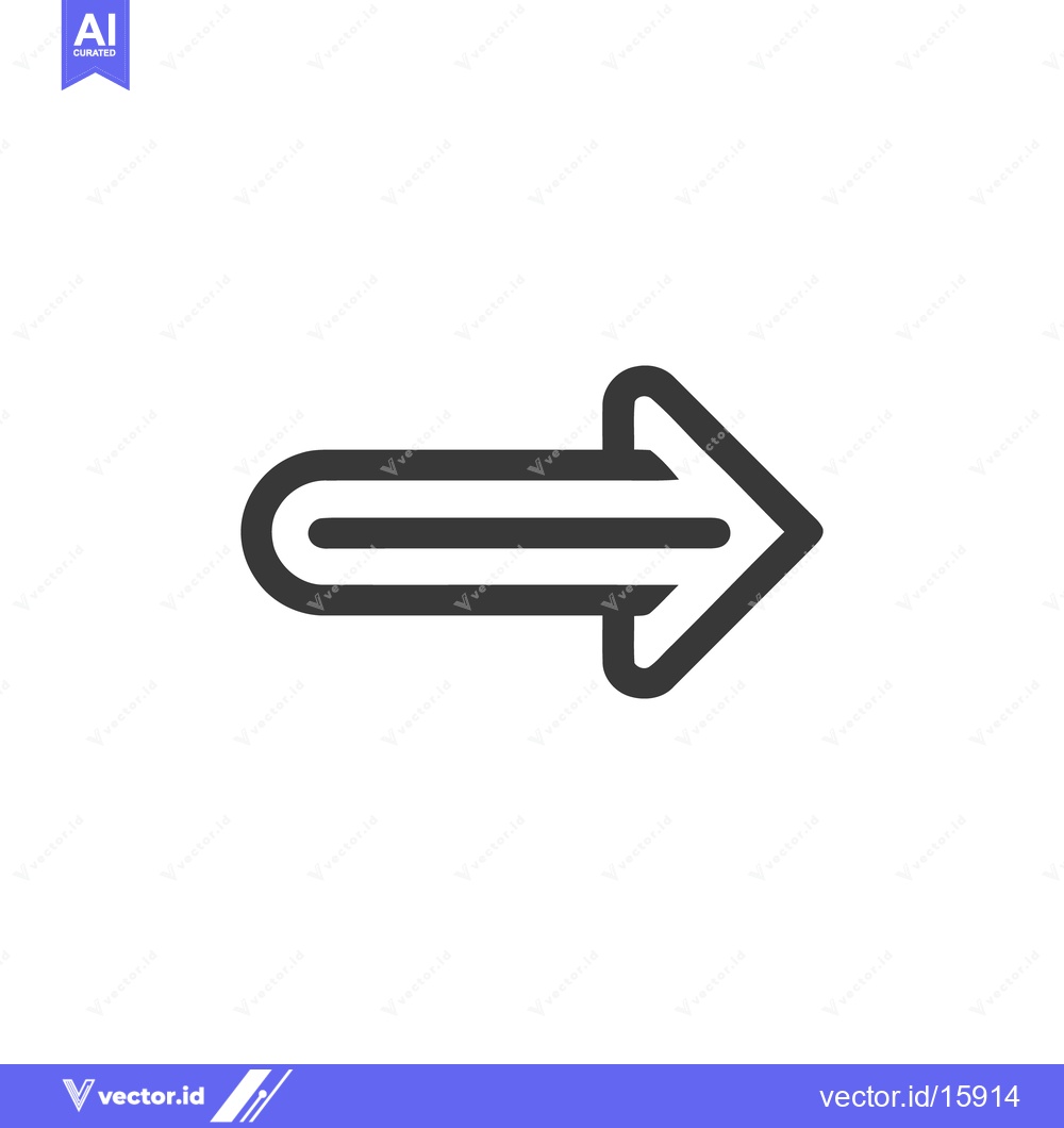 Premium Vector of Simple, Clean, and Modern Right-Facing Arrow Icon