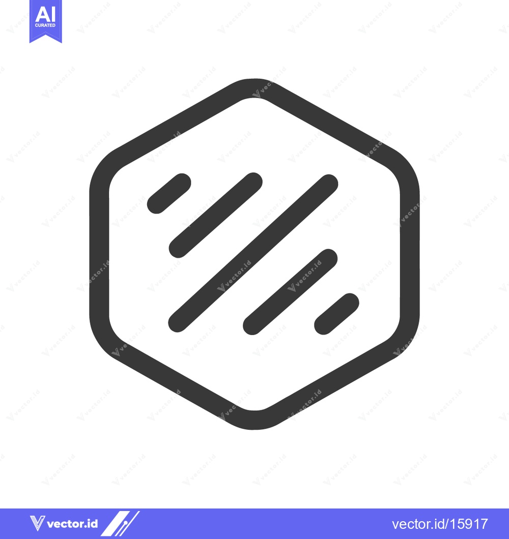 Premium Vector of Abstract Hexagon Logo: Minimalist Geometric Design with Parallel Lines