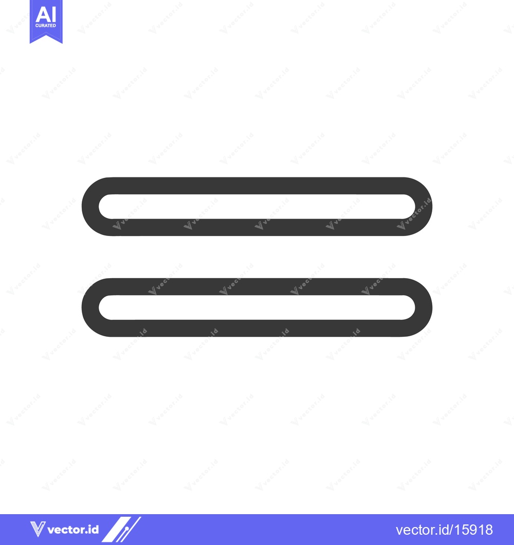 Premium Vector dari Minimalist Equal Sign: Simple, Bold, Modern, Graphic, Isolated on Whit