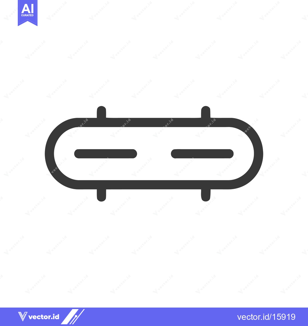 Premium Vector dari Minimalist Black Line Art: Capsule with Horizontal Lines and Extension