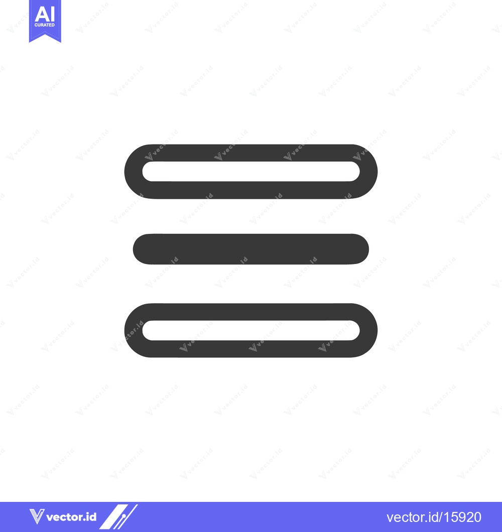 Premium Vector dari Simple, Modern Menu Icon with Rounded Edges