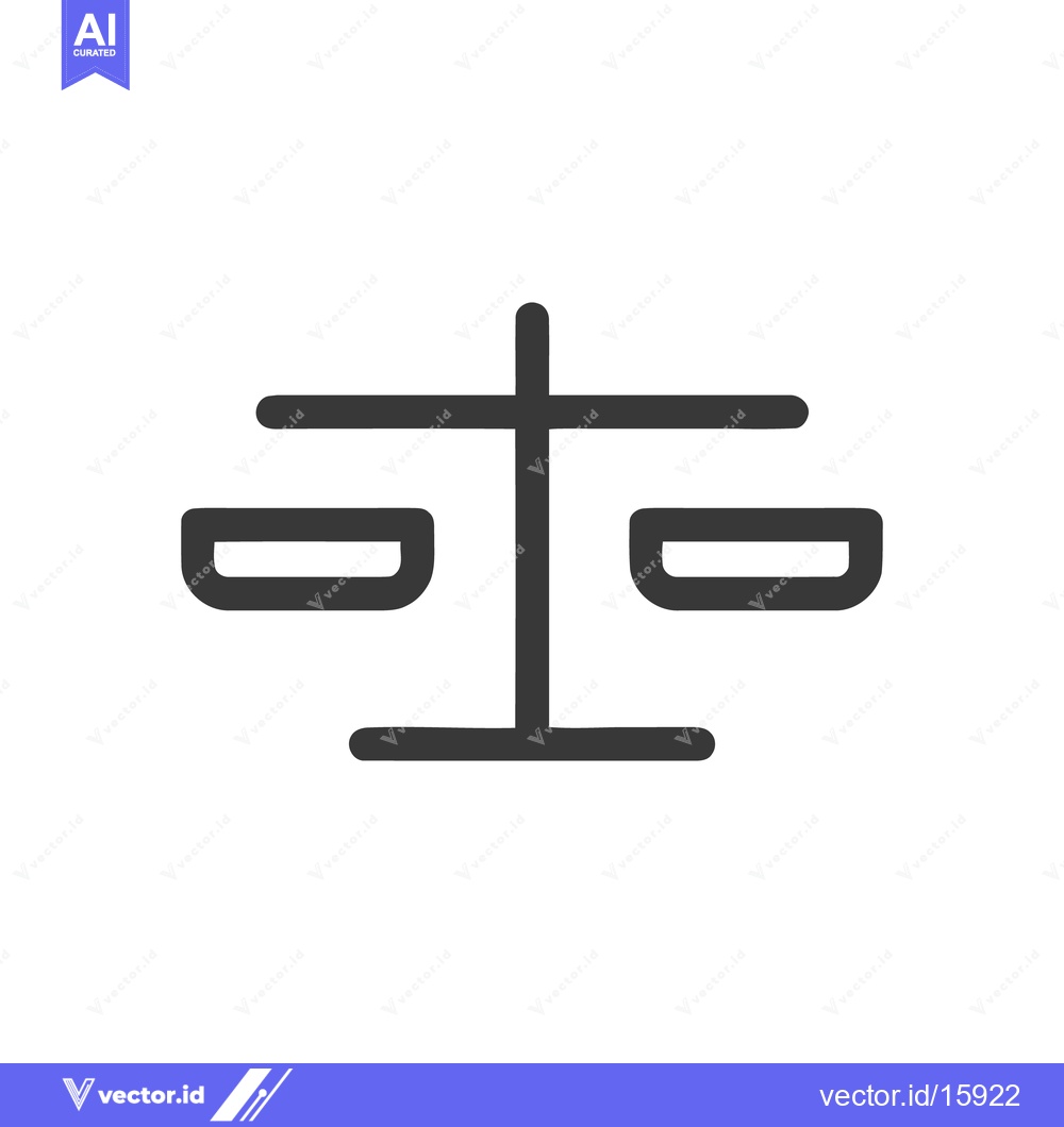 Premium Vector of Simple Balance Icon: Justice, Fairness, Equality, and Legal Concepts.