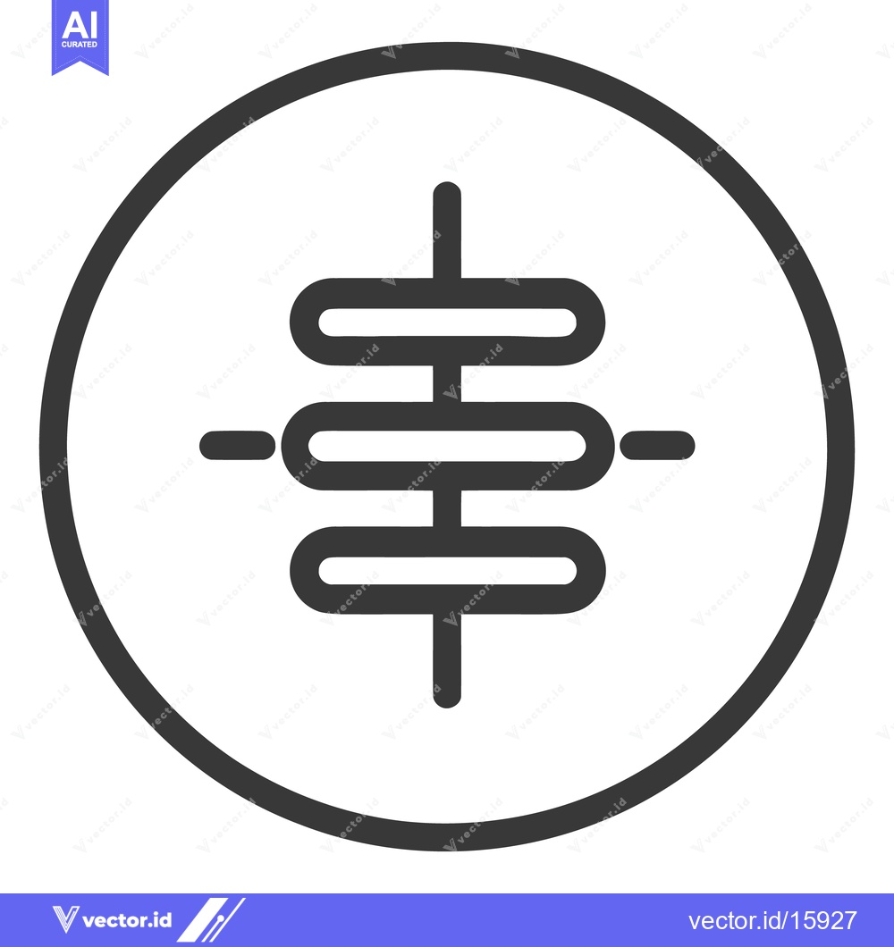 Premium Vector of Minimalist Black and White Icon of a Resistor in a Circle