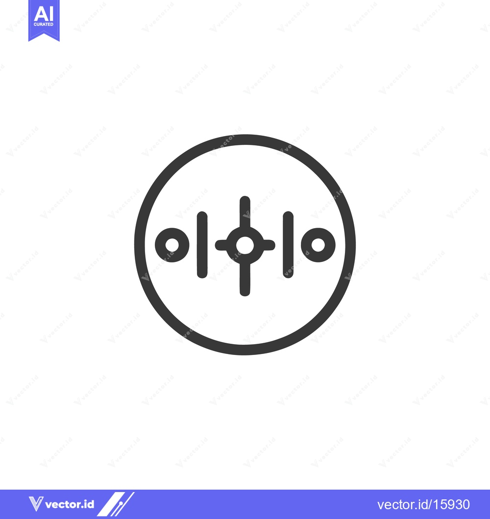 Premium Vector dari Audio Equalizer Icon: Circular Design with Vertical Bars and Knobs