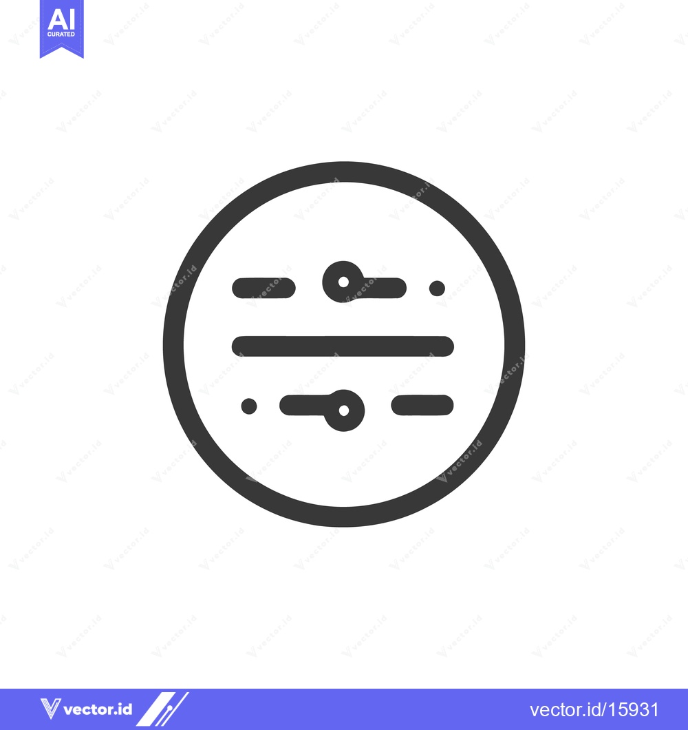 Premium Vector of Minimalist Icon: Adjustment Sliders Inside Circle, Modern Design, Simp
