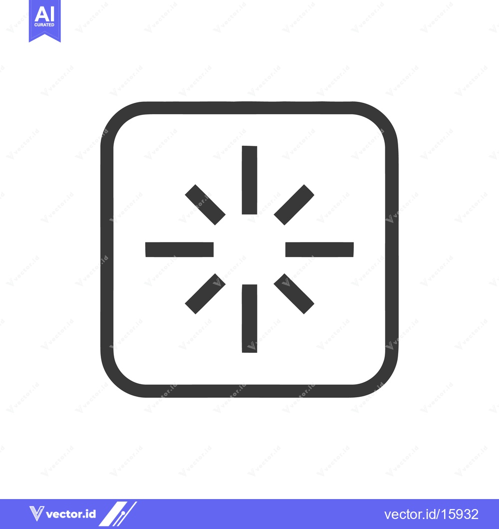 Premium Vector dari Loading Icon: Gray Rays in Rounded Square, Minimalist Design