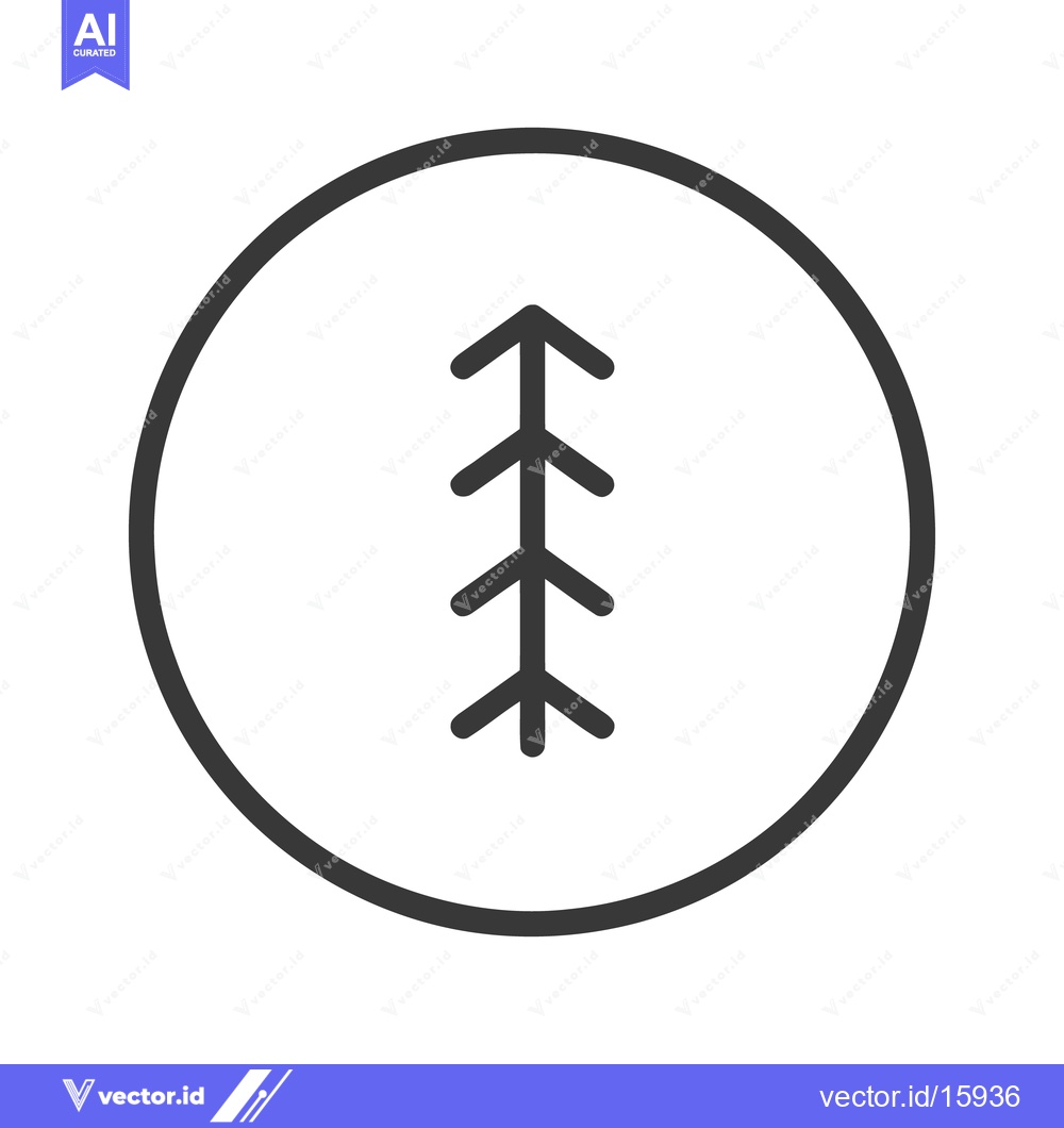 Premium Vector dari Minimalist Tree Icon in Circle, Simple Forest Symbol, Black and White