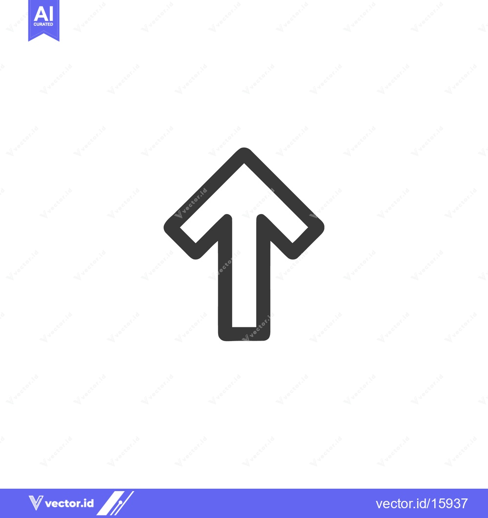 Premium Vector dari Bold Upward Arrow Icon: Simple, Modern Navigation Symbol on White