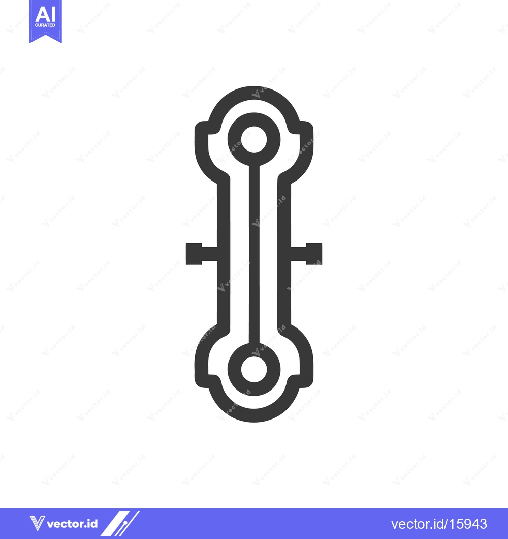 Premium Vector dari Minimalist Icon of Stylized Connecting Rod with Circular Ends