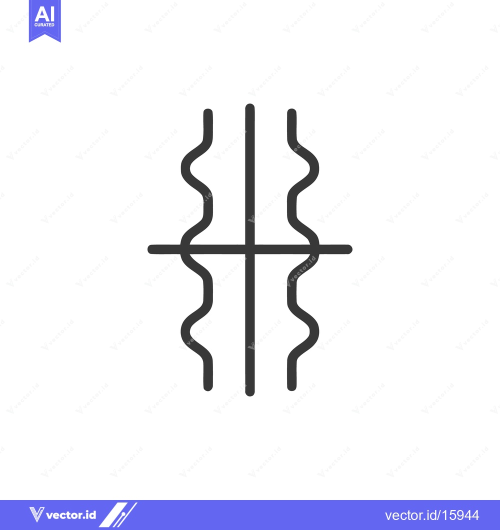 Premium Vector of Minimalist Symbol: Abstract Wavy Lines Intersecting in Geometric Desig