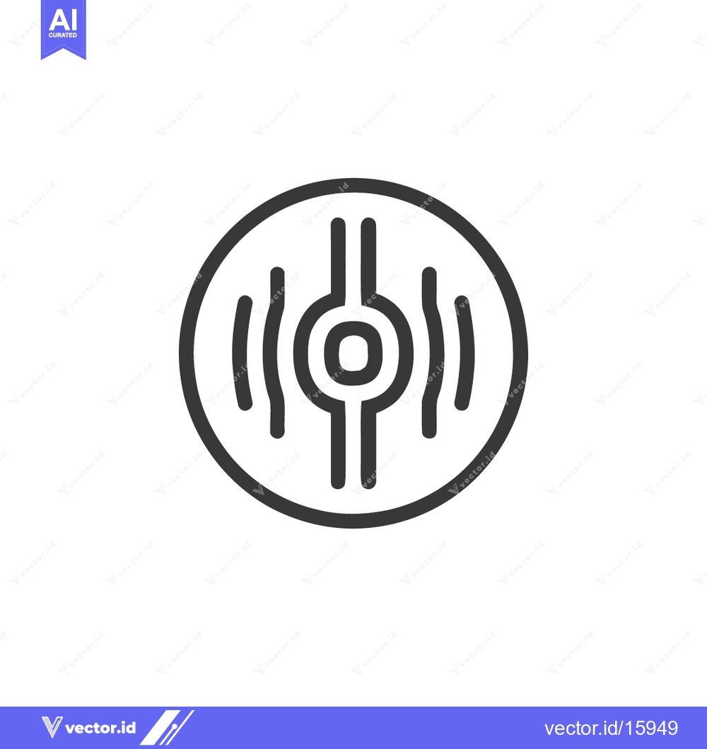 Premium Vector dari Abstract Circular Icon with Central Ring and Vertical Lines Design