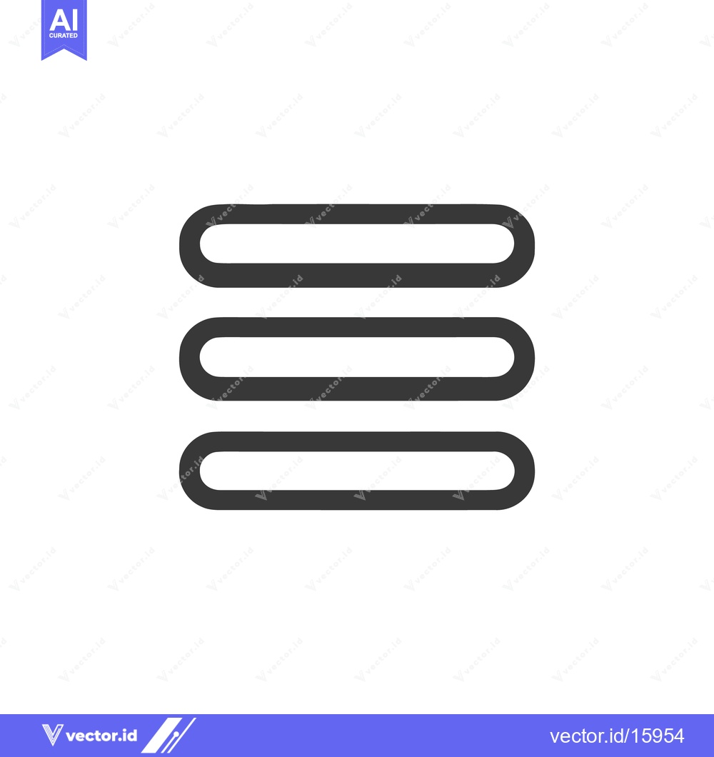 Premium Vector of Hamburger Menu Icon: Simple Dark Gray Lines on White Background
