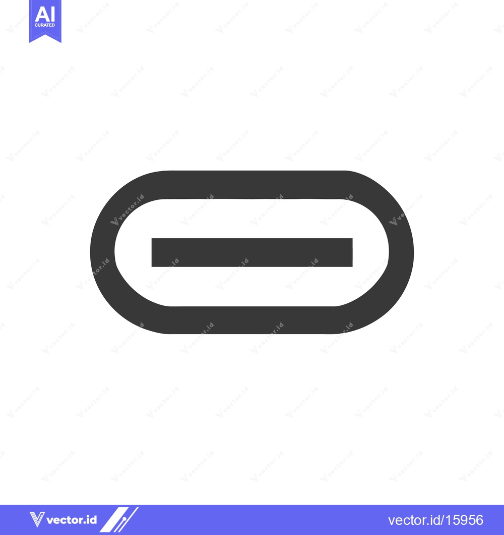 Premium Vector dari Minimalist Minus Icon: Bold, Rounded Rectangle with Horizontal Line