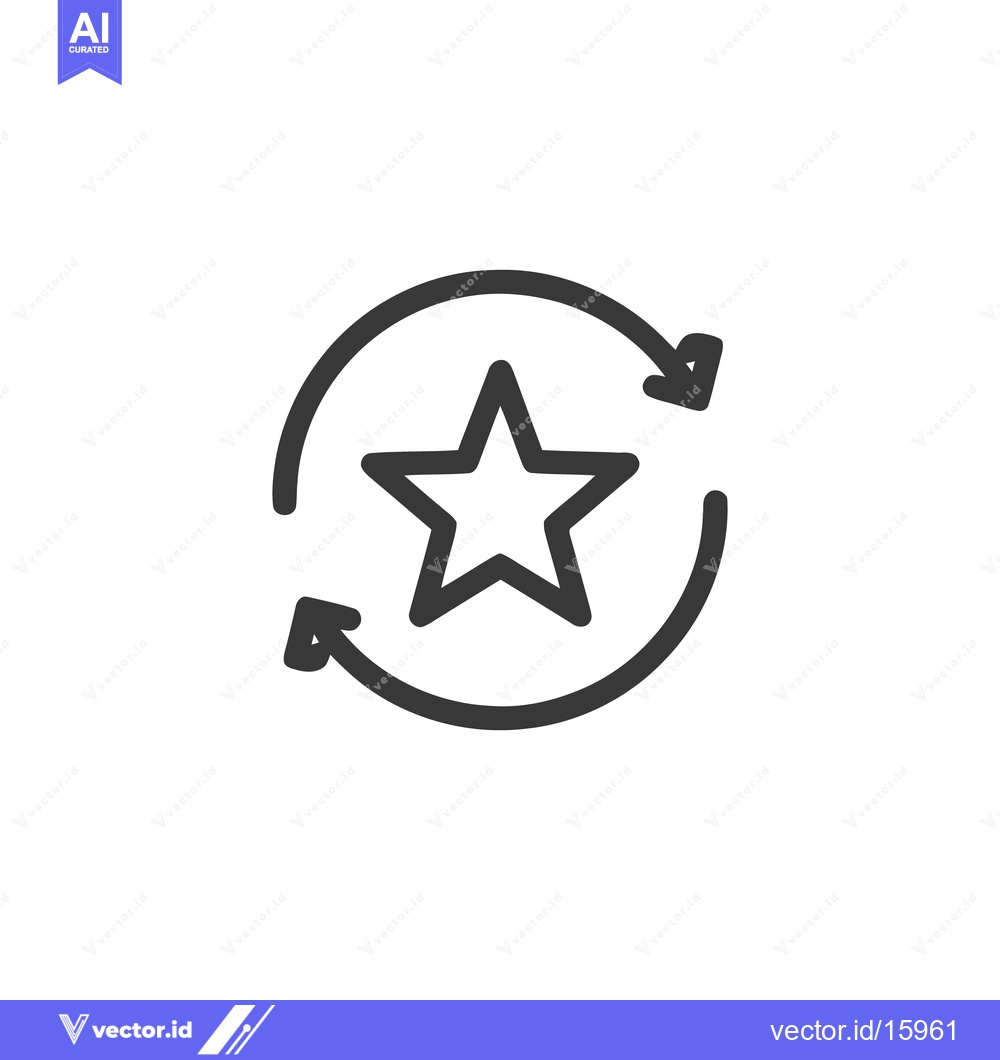 Premium Vector dari Star Rotation Icon: Circular Arrows Around Five-Pointed Star Symbol