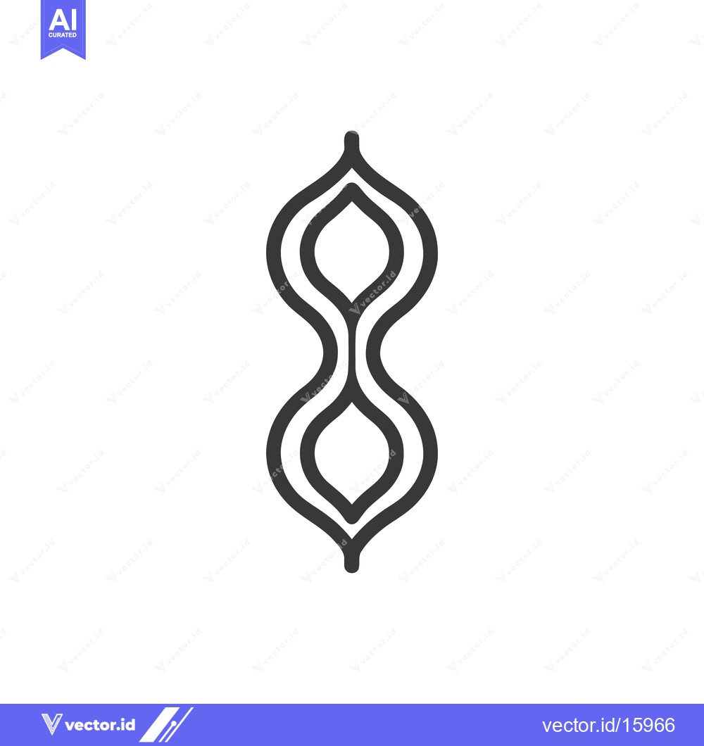 Premium Vector of Minimalist Abstract Symbol: Symmetrical, Curvilinear Design on White B
