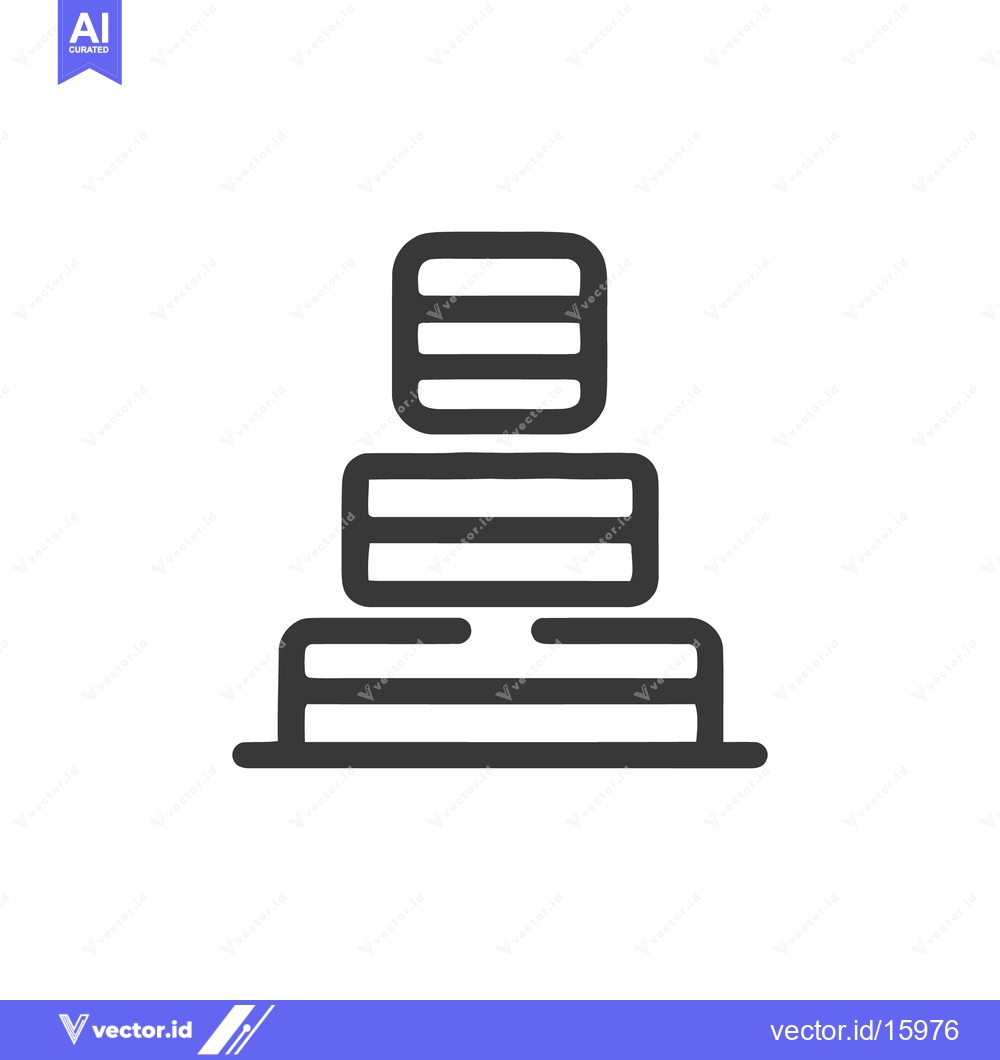 Premium Vector of Minimalist Icon of Layered Structure, Geometric Design on White Backgr