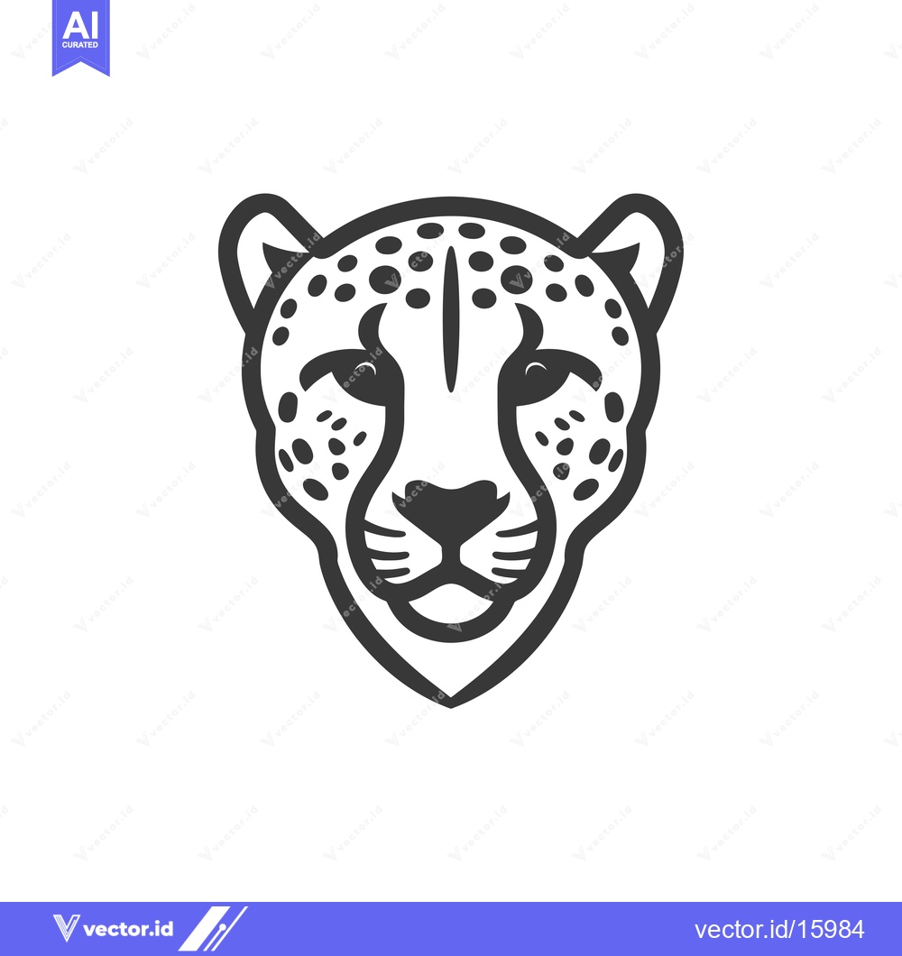 Premium Vector dari A Line Art Illustration of a Cheetah's Head