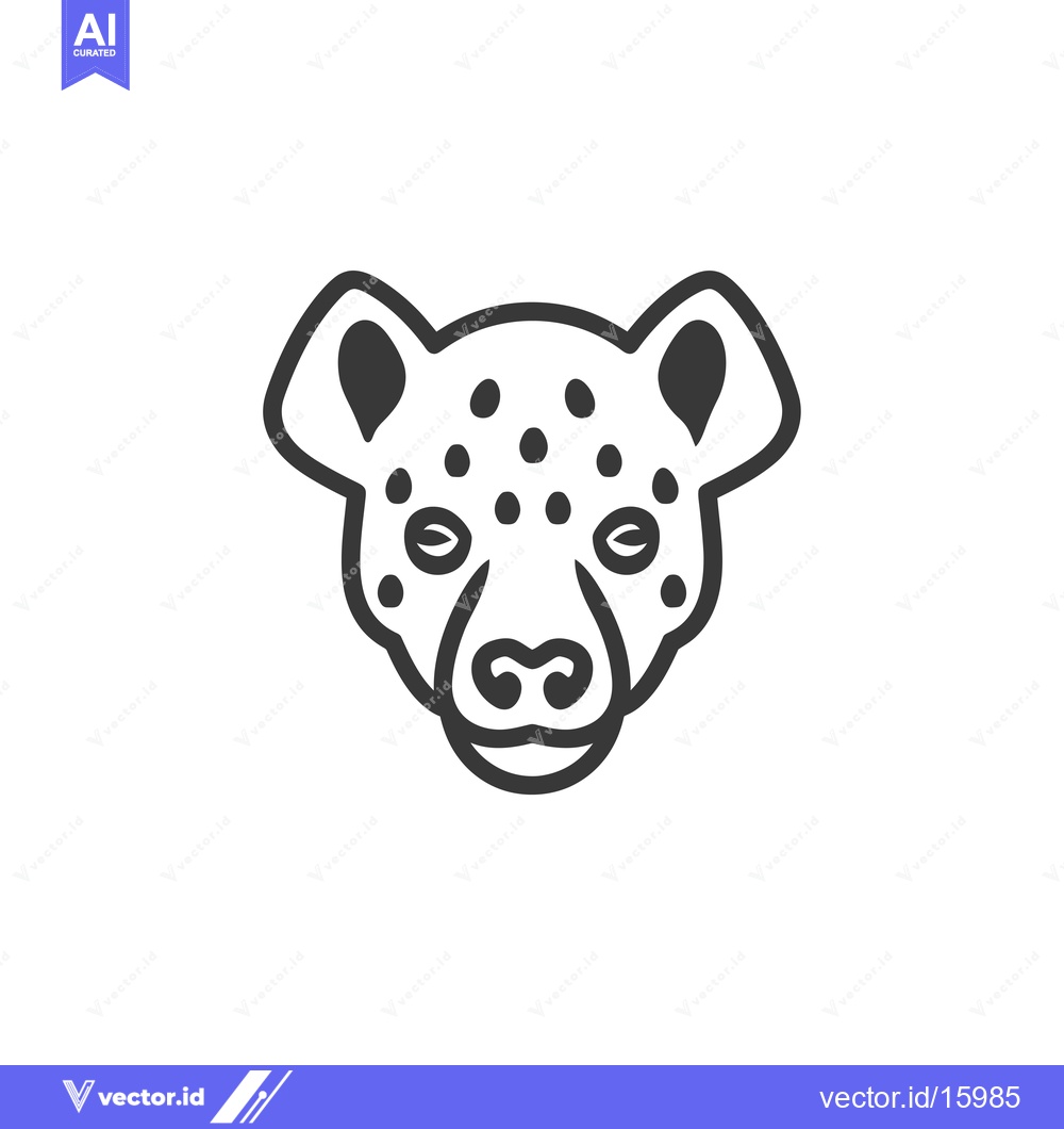 Premium Vector of A Line Art Illustration of a Cheetah's Head