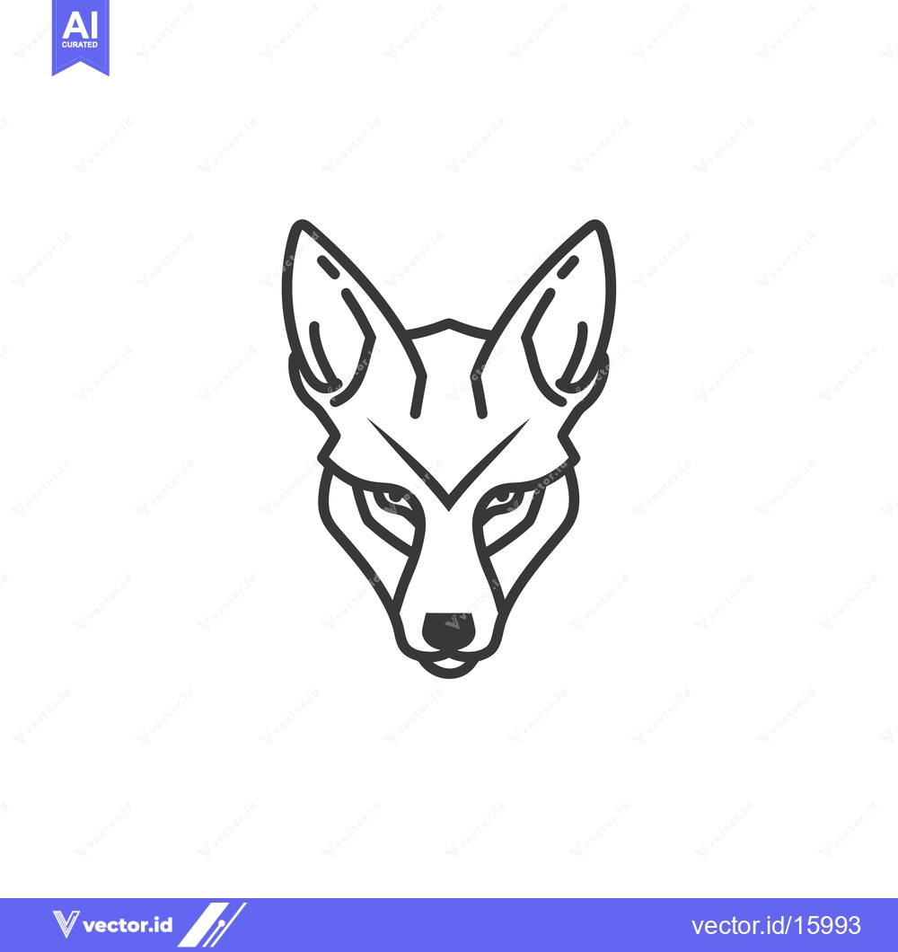 Premium Vector of A Line Art Illustration of a Fox's Head