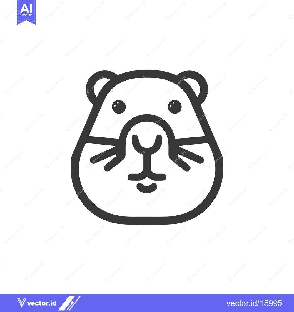 Premium Vector dari A Line Art Illustration of a Hamster's Face