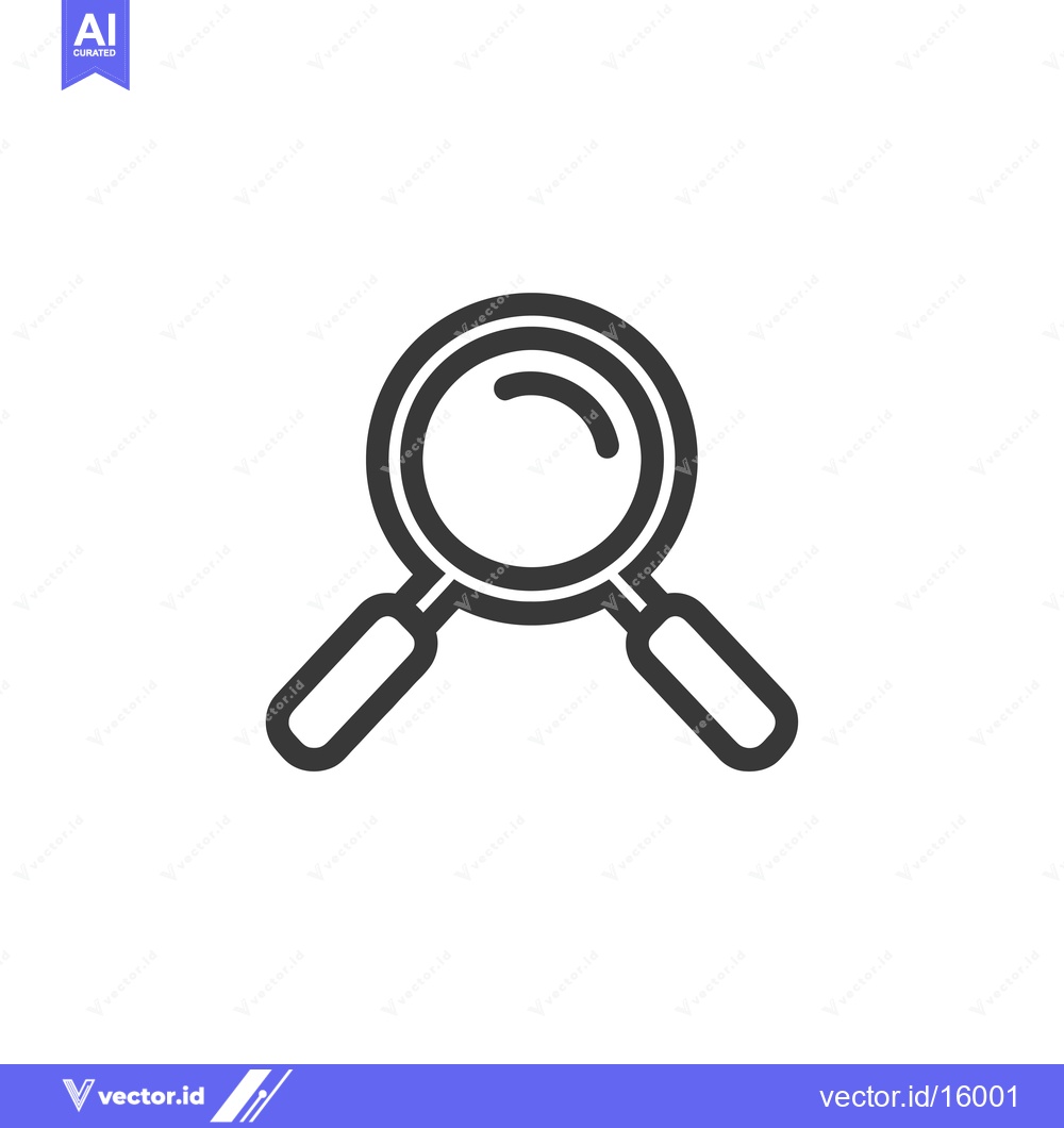 Premium Vector of A Line Art Illustration of a Magnifying Glass With Handles