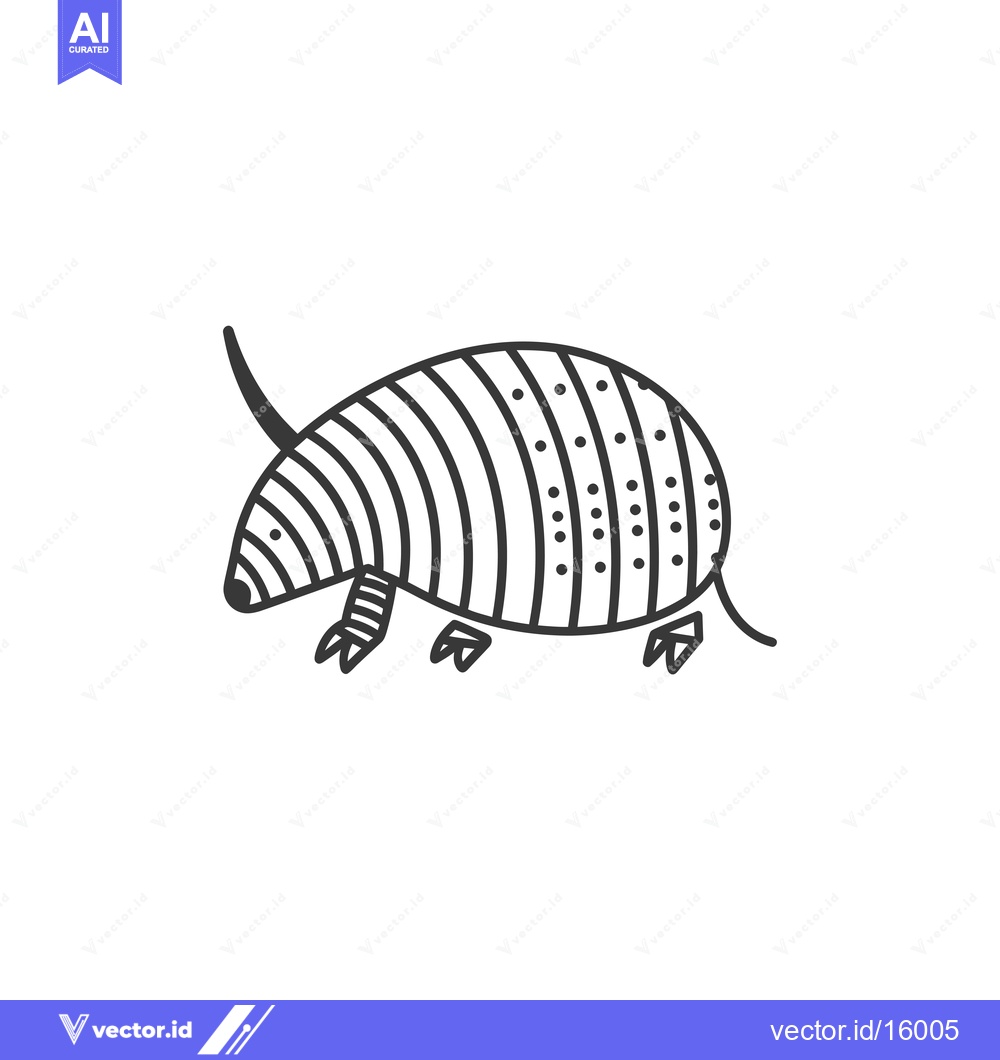 Premium Vector dari A Line-Art Illustration of an Armadillo