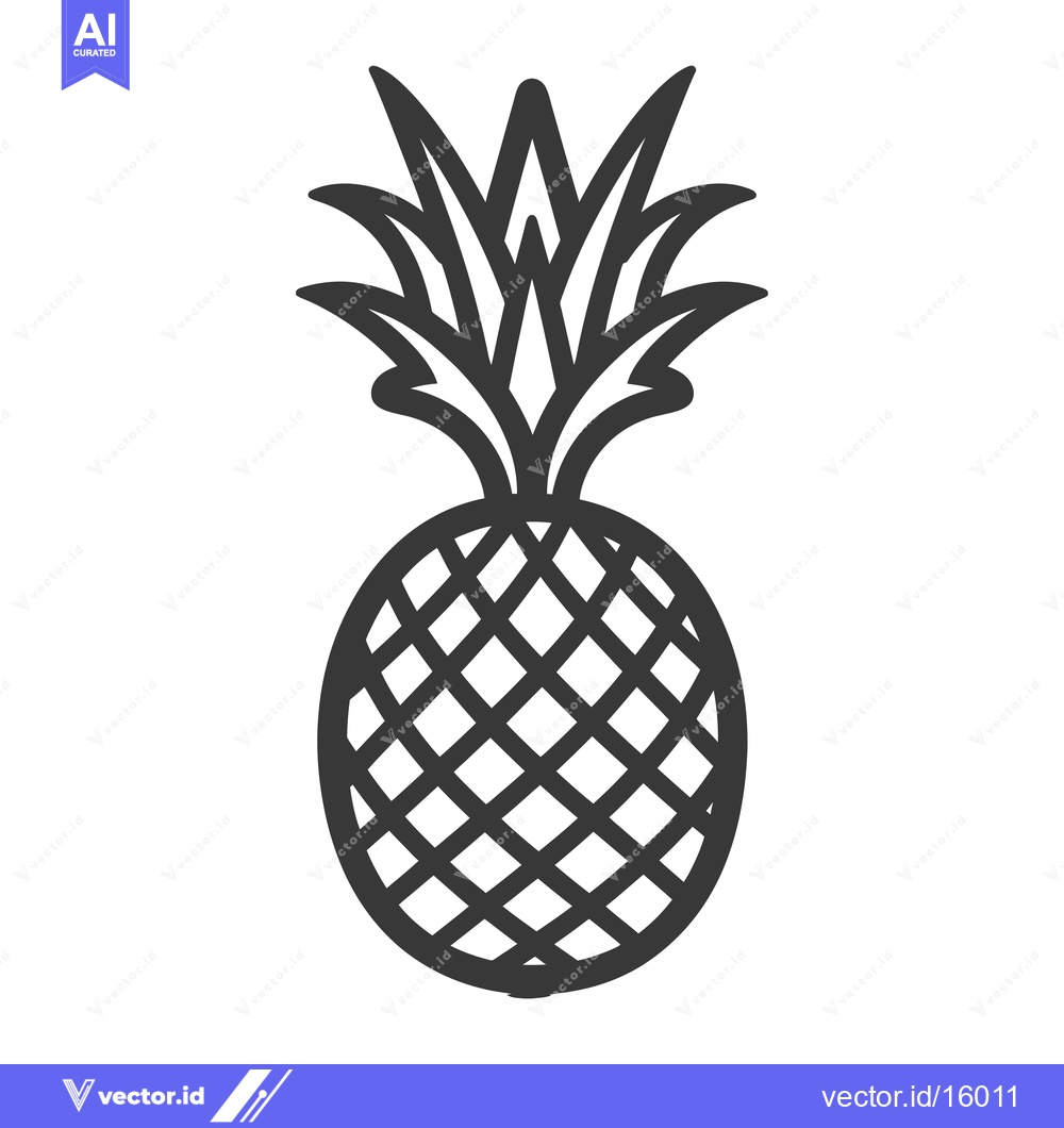 Premium Vector dari A Line Art Illustration of a Pineapple
