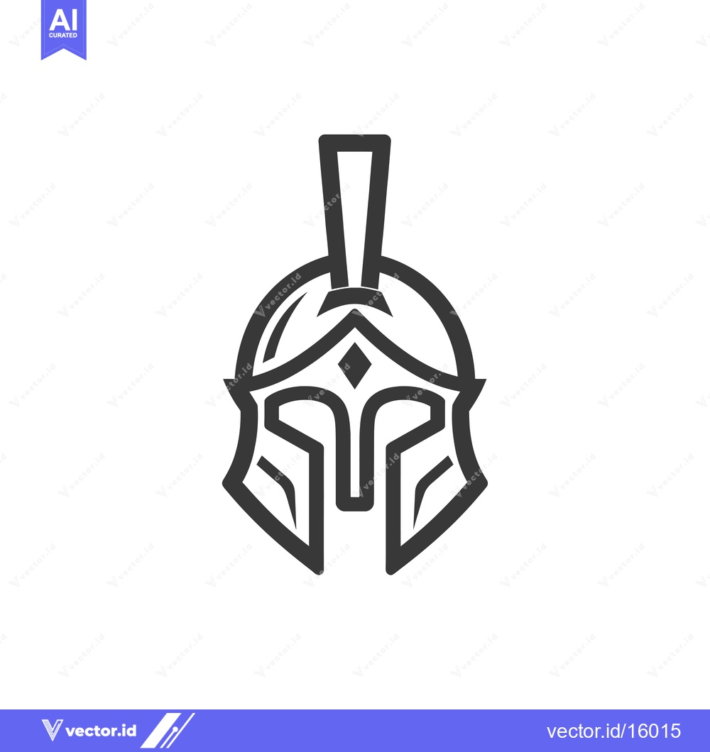 Premium Vector dari A Line Art Illustration of a Spartan Helmet