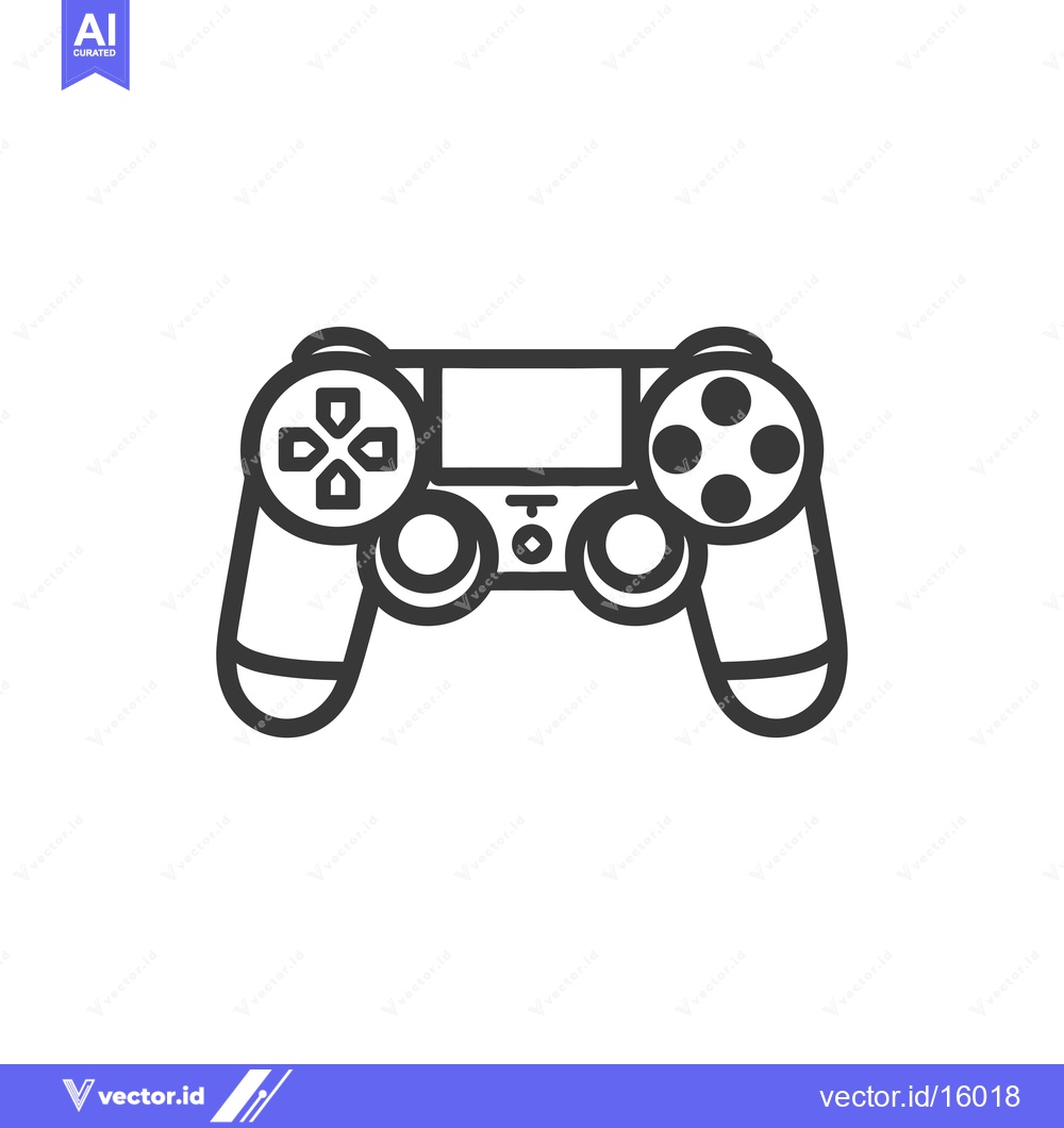 Premium Vector dari A Line Art Illustration of a Video Game Controller